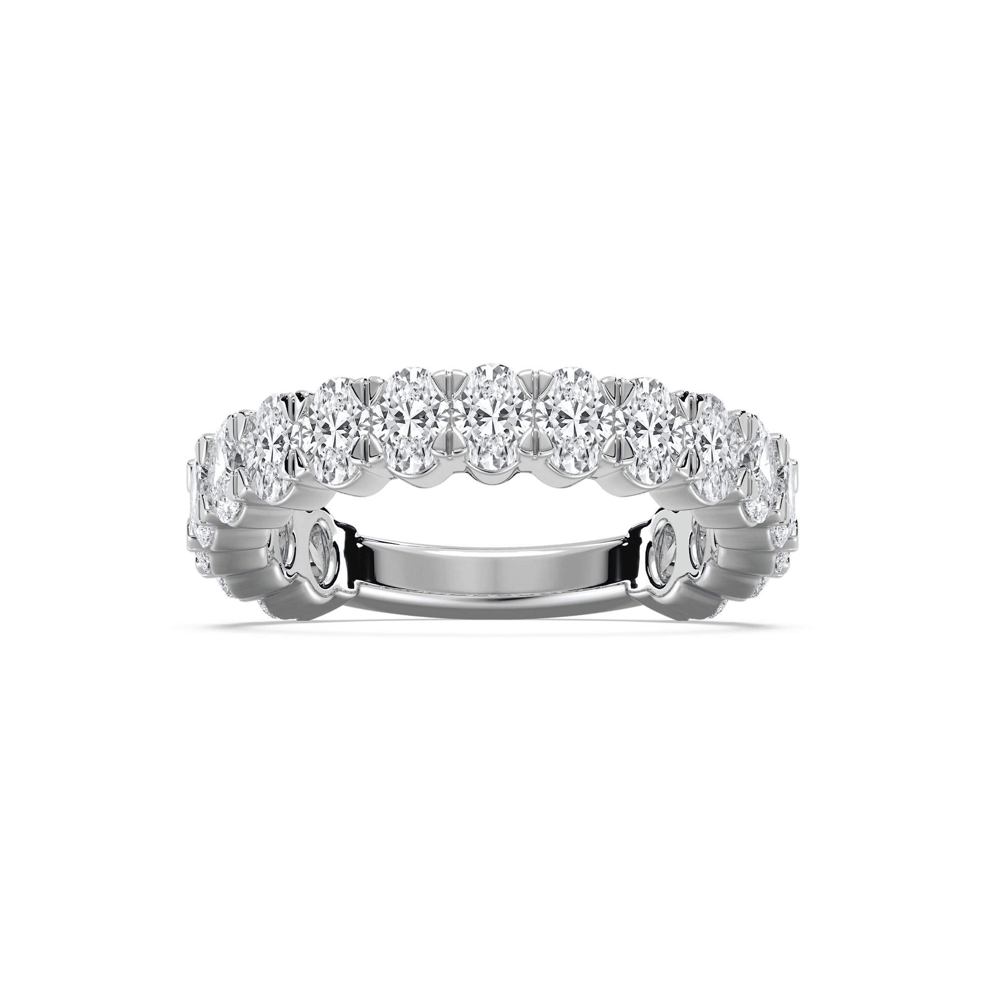 Half Eternity Oval Ring in Rose Gold