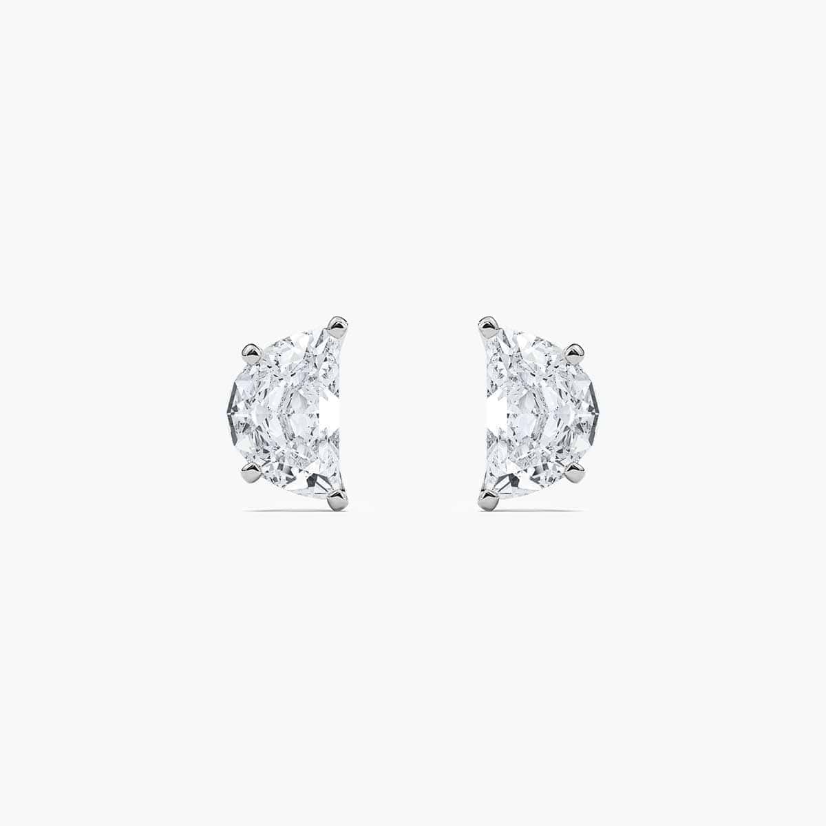 4 ctw Half Moon Lab Grown Diamond Stud Earrings