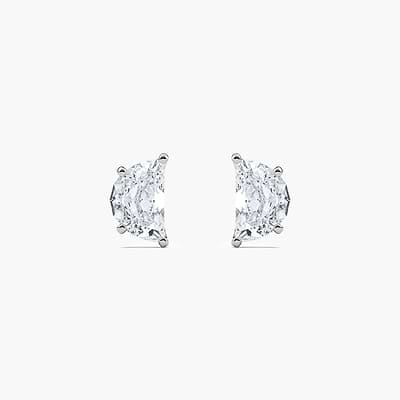 4 ctw Half Moon Lab Grown Diamond Stud Earrings