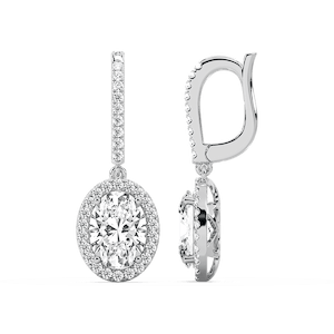 3 ¹⁄₂ ctw Round Lab Grown Diamond Halo Drop Earrings