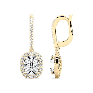 3 ¹⁄₂ ctw Round Lab Grown Diamond Halo Drop Earrings