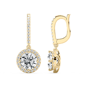 3 ¹⁄₂ ctw Round Lab Grown Diamond Halo Drop Earrings
