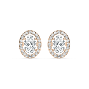 2 ⅖ ctw Oval Lab Grown Diamond Halo Stud Earrings