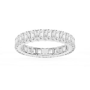 Harlow Emerald Lab Grown Diamond Shared Prong Eternity Band