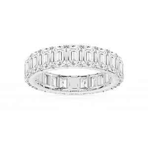 Harlow Emerald Lab Grown Diamond Shared Prong Eternity Band