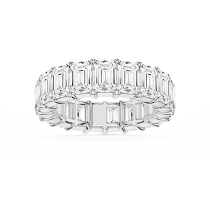 Harlow Emerald Lab Grown Diamond Shared Prong Eternity Band