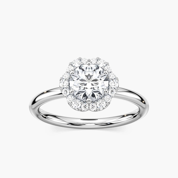 Gabriella Round Lab Grown Diamond Blooming Halo Engagement Ring