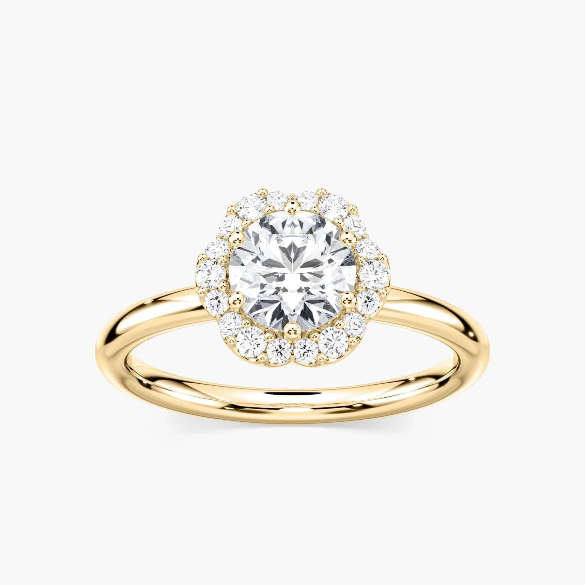 Gabriella Round Lab Grown Diamond Blooming Halo Engagement Ring