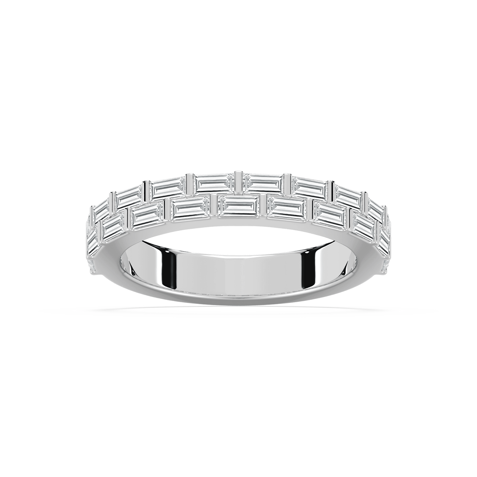 Haven 1 ctw Baguette Lab Grown Diamond Double Row Wedding Band
