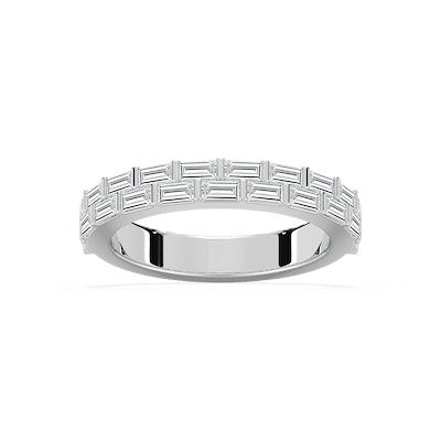 Haven 7/8 ctw Baguette Lab Grown Diamond Double Row Wedding Band