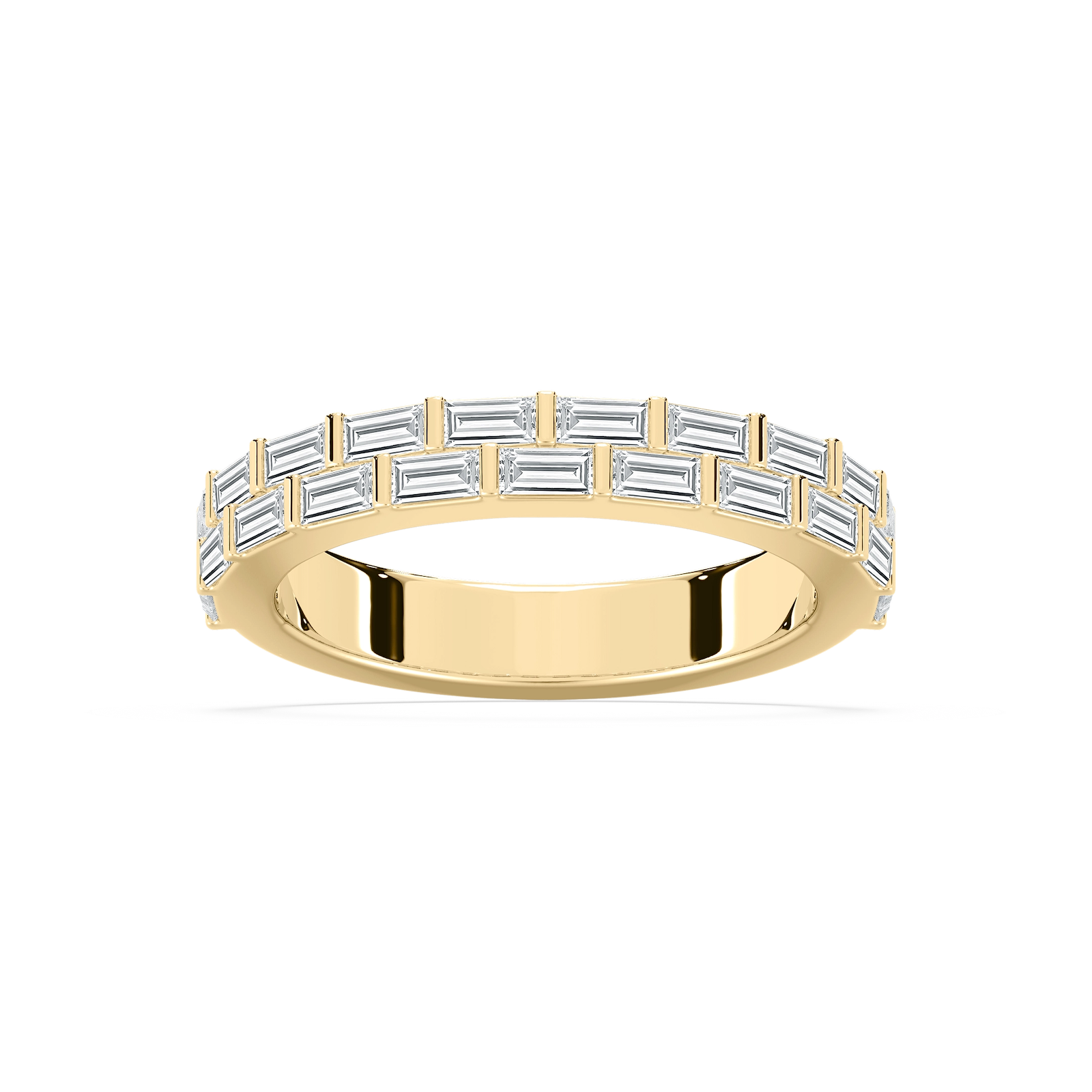 Haven 7/8 ctw Baguette Lab Grown Diamond Double Row Wedding Band