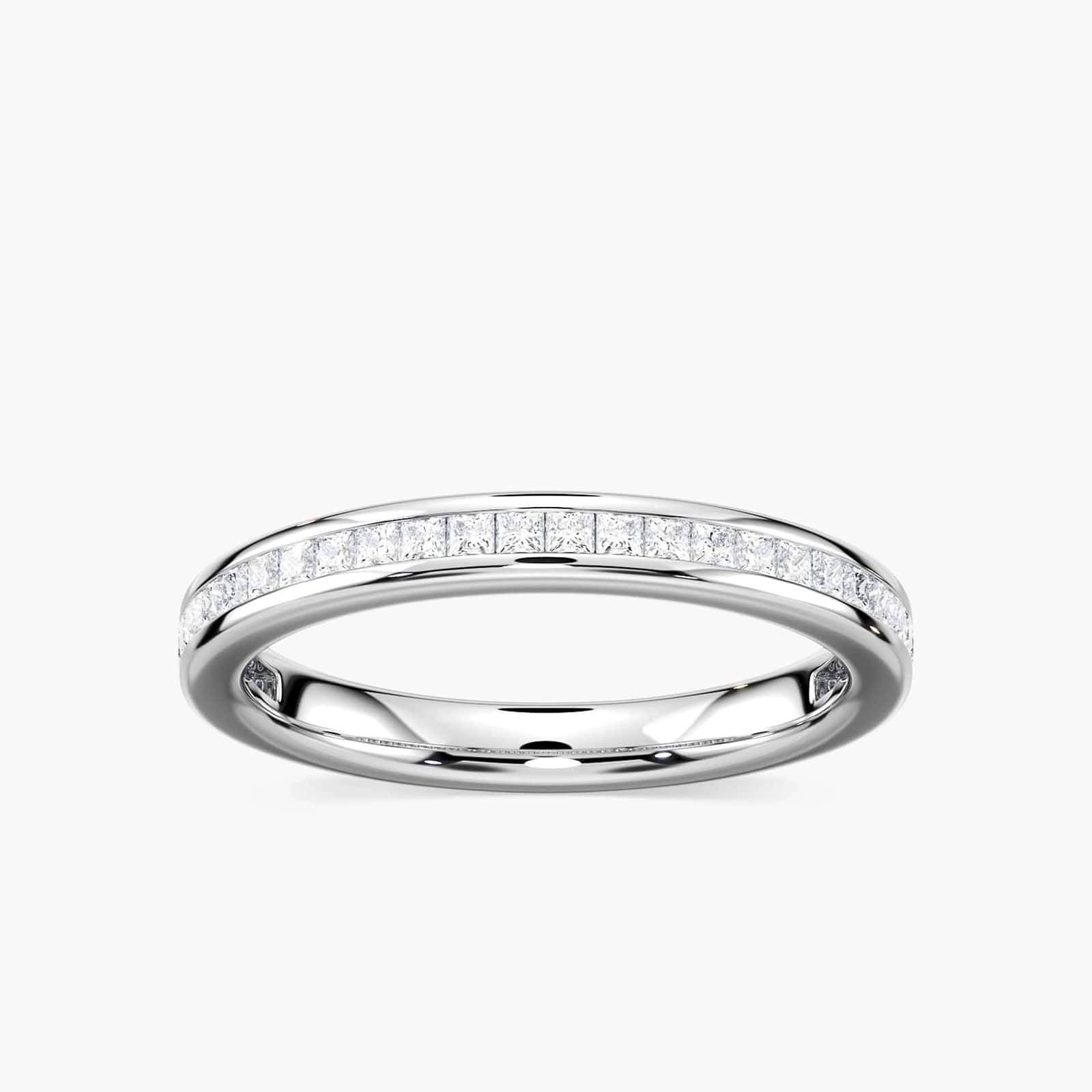 Channel set diamond accented wedding band | Channel set diamond accented wedding band 