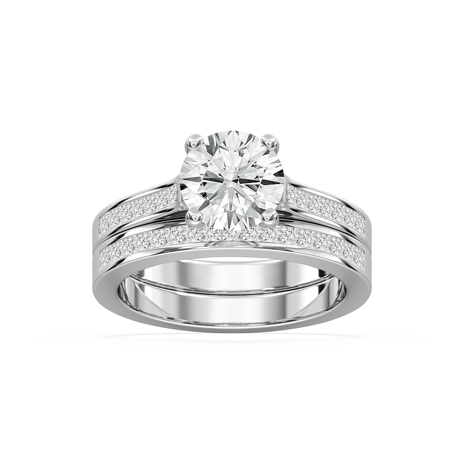 Hazel Lab Grown Diamond Cathedral Channel Wedding Set