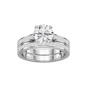 Hazel Lab Grown Diamond Cathedral Channel Wedding Set