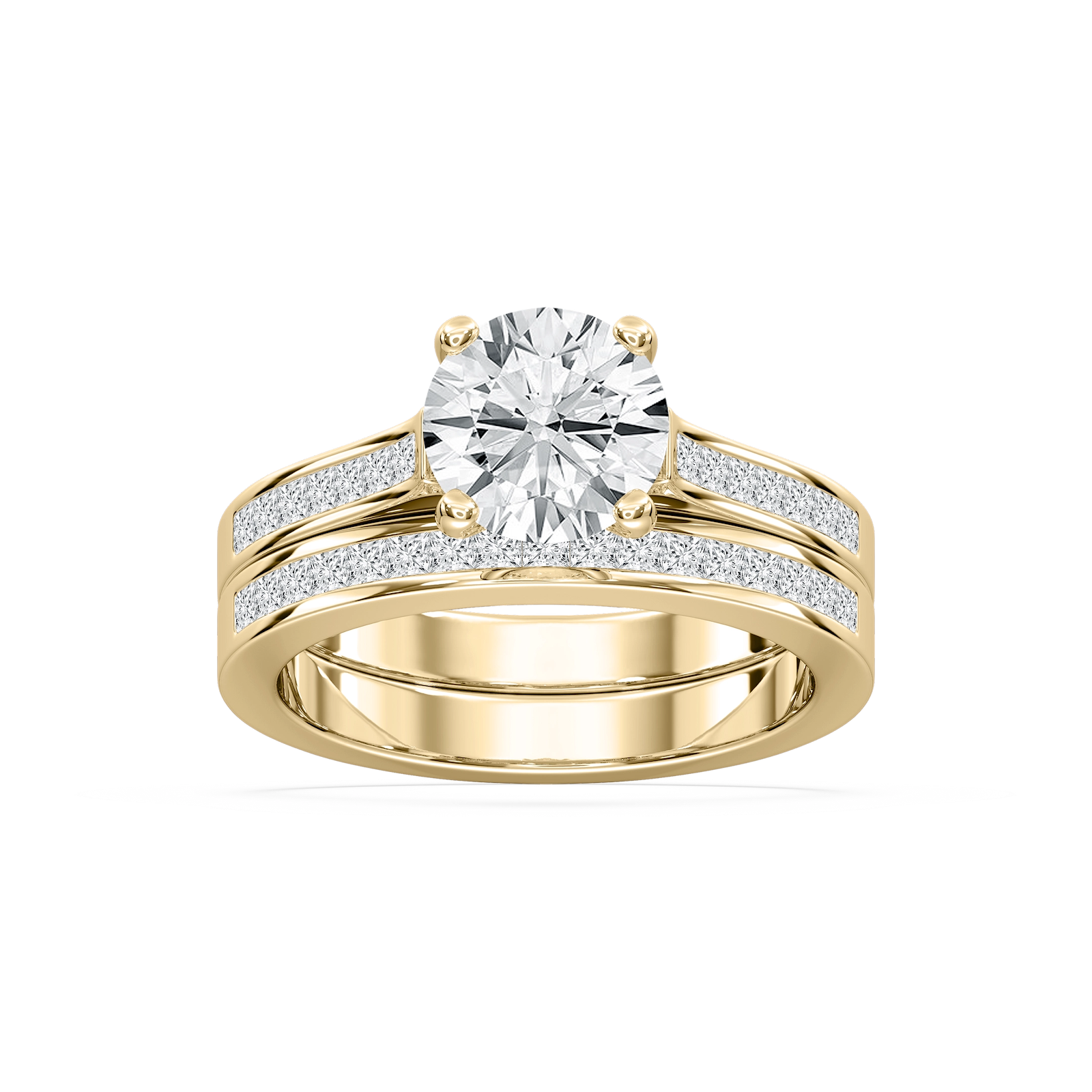Hazel Lab Grown Diamond Cathedral Channel Wedding Set