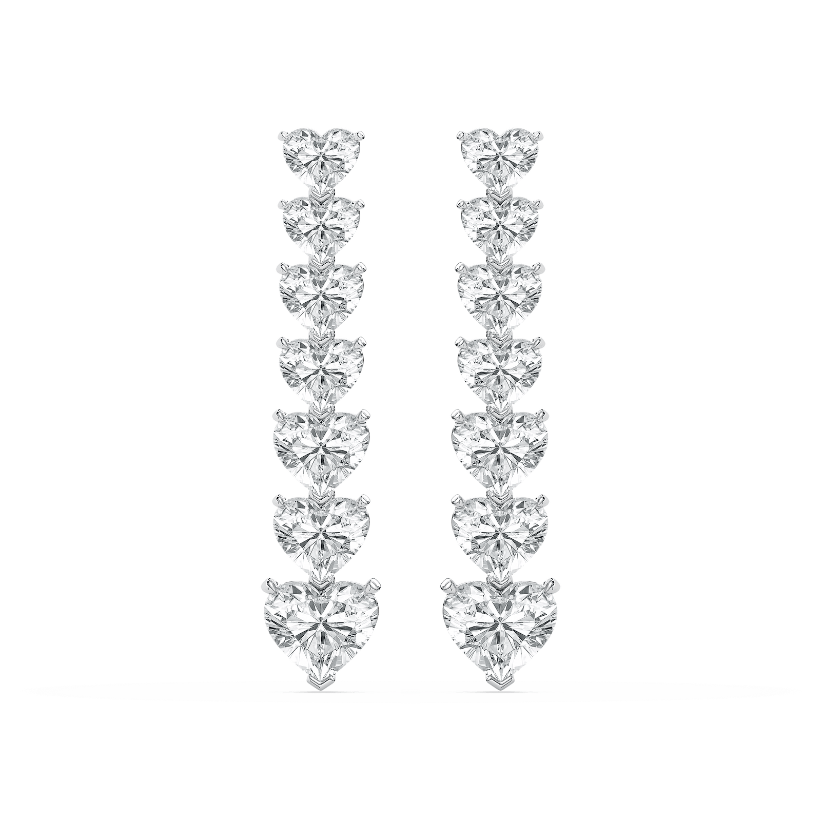 Heart Drama Drop Earrings in 14K Rose Gold