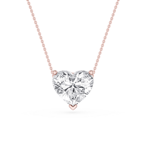 Heart Lab Grown Diamond 3 Prong Solitaire Slider Pendant - 16 to 18 Inches