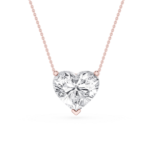 Heart Lab Grown Diamond 3 Prong Solitaire Slider Pendant - 16 to 18 Inches