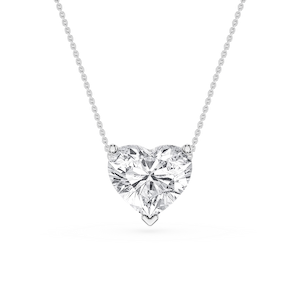 Heart Lab Grown Diamond 3 Prong Solitaire Slider Pendant - 16 to 18 Inches