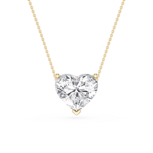 Heart Lab Grown Diamond 3 Prong Solitaire Slider Pendant - 16 to 18 Inches