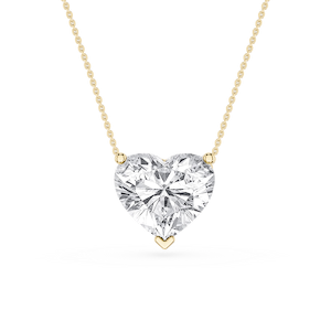 Heart Lab Grown Diamond 3 Prong Solitaire Slider Pendant - 16 to 18 Inches