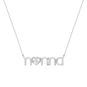 Heart Lab Grown Diamond Bezel Nonna Pendant - 16 to 18 Inches