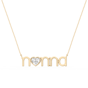 Heart Lab Grown Diamond Bezel Nonna Pendant - 16 to 18 Inches