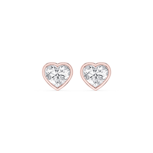 Heart Lab Grown Diamond Bezel Set Certified Stud Earrings