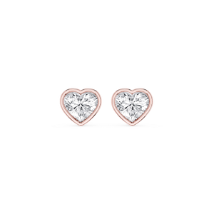 Heart Lab Grown Diamond Bezel Set Certified Stud Earrings