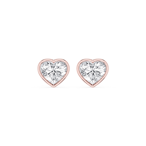 Heart Lab Grown Diamond Bezel Set Certified Stud Earrings