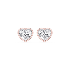 Heart Lab Grown Diamond Bezel Set Certified Stud Earrings