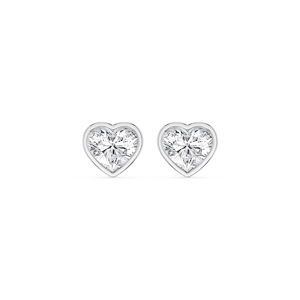 Heart Lab Grown Diamond Bezel Set Certified Stud Earrings