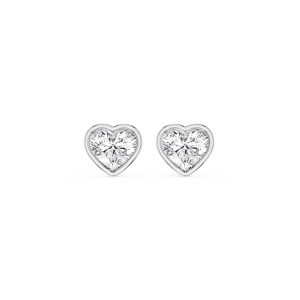 Heart Lab Grown Diamond Bezel Set Certified Stud Earrings
