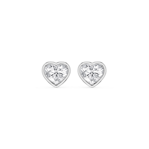 Heart Lab Grown Diamond Bezel Set Certified Stud Earrings