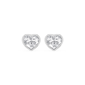 Heart Lab Grown Diamond Bezel Set Certified Stud Earrings