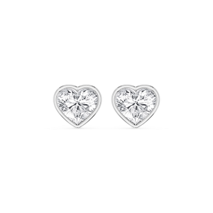 Heart Lab Grown Diamond Bezel Set Certified Stud Earrings