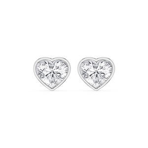 Heart Lab Grown Diamond Bezel Set Certified Stud Earrings