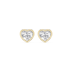 Heart Lab Grown Diamond Bezel Set Certified Stud Earrings