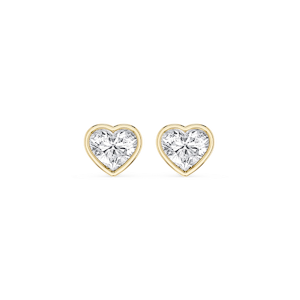 Heart Lab Grown Diamond Bezel Set Certified Stud Earrings