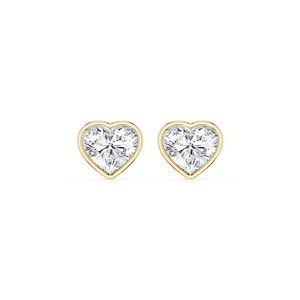 Heart Lab Grown Diamond Bezel Set Certified Stud Earrings