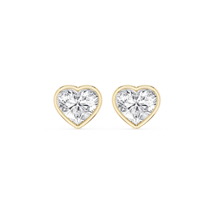 Heart Lab Grown Diamond Bezel Set Certified Stud Earrings