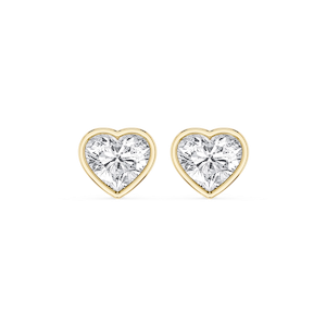 Heart Lab Grown Diamond Bezel Set Certified Stud Earrings