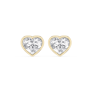 Heart Lab Grown Diamond Bezel Set Certified Stud Earrings