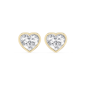 Heart Lab Grown Diamond Bezel Set Certified Stud Earrings