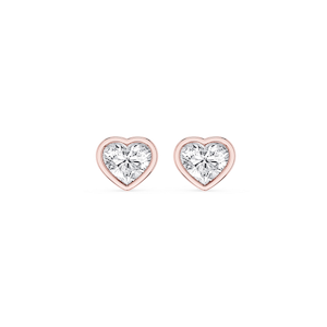 Heart Lab Grown Diamond Bezel Set Stud Earrings