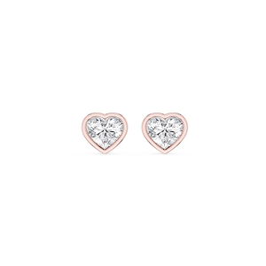 Heart Lab Grown Diamond Bezel Set Stud Earrings