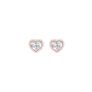 Heart Lab Grown Diamond Bezel Set Stud Earrings