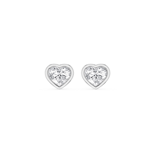 Heart Lab Grown Diamond Bezel Set Stud Earrings