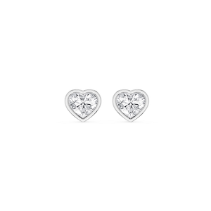 Heart Lab Grown Diamond Bezel Set Stud Earrings