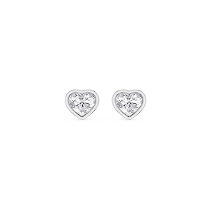 Heart Lab Grown Diamond Bezel Set Stud Earrings